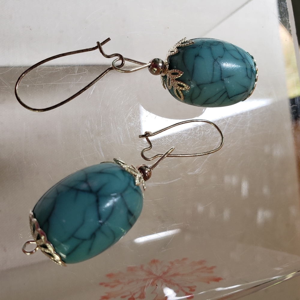 Large bead earrings Artisan made